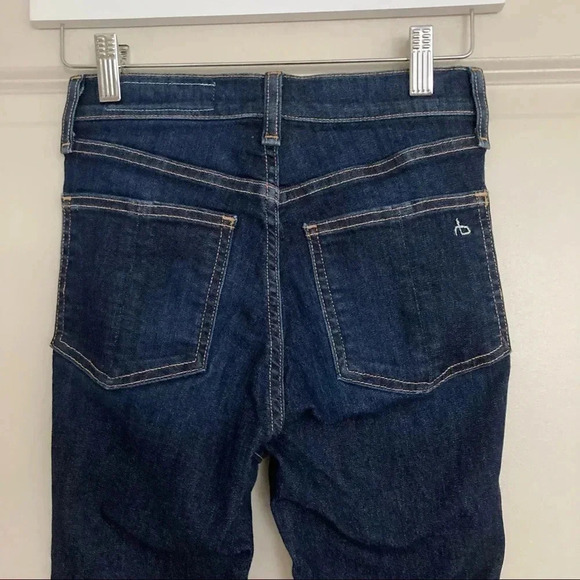Rag & Bone High-Rise Mad River Tux Glossy Side-Stripe‎ Ankle Skinny Jeans 24 - Picture 4 of 12